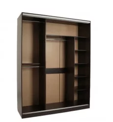 Шкаф для гостиной со стеклянными дверьми Бассо 2-600 Венге / Крем