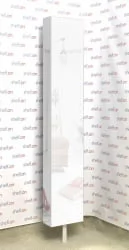 Поворотный шкаф в белом глянцевом стекле Зум Шелф Венге