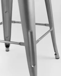 Стул полубарный Толикс Воод со спинкой Серебристый / Tolix Wood