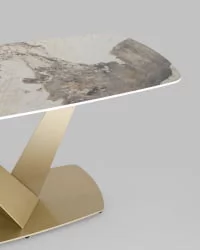 Обеденный стол Аврора 160кс90 Белый мрамор / 160x90