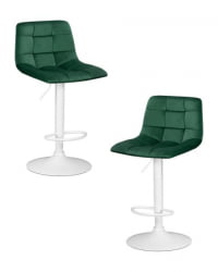 Стул барный ДОБРИН ТАИЛОР ВХИТЕ (зеленый велюр (МДЖ9-88)) 2 шт / DOBRIN TAILOR WHITE (MJ9-88))