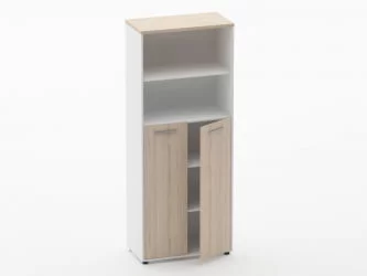 Шкаф 4 широкий 2 полки открытые, 3 полки закрытые Дека 10.19.131 Туя/Белый / Deka