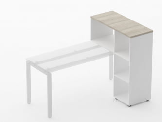 Стеллаж к столу Дека 9.06.10 Дуб Сантана светлый/Белый / Deka