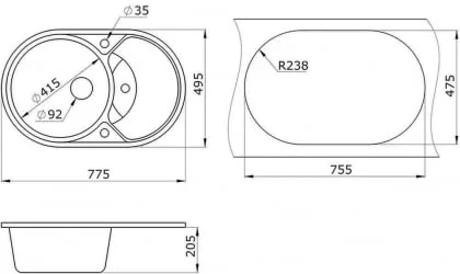 Мойка ГРАНУЛА 7801 Графит / GRANULA