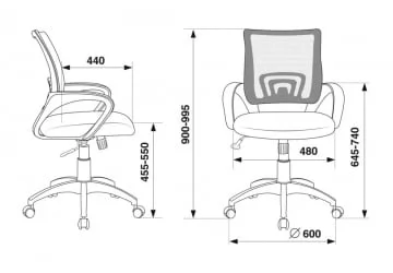 Кресло офисное Бюрократ CХ-695Н/СЛ/ДГ/ТВ-11 / CH-695N/SL/DG/TW-11