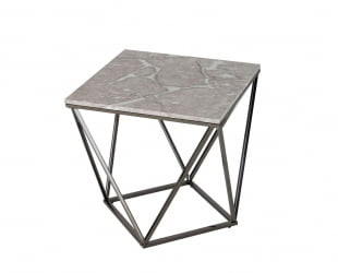 Стол квадратный Авалон 61*61 блаcк Серый мрамор / black