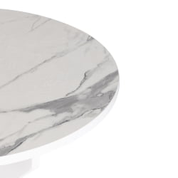 Обеденный стол МАНЗАНА ЛДСП/ХПЛ/металл, 80 х 80 х 75 см, Мрамор светлый/белый / MANZANA ЛДСП/HPL/металл,