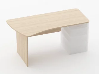 Стол эргономичный под встроенную тумбу Глассй 1.121.16Л Дуб молочный / Glassy