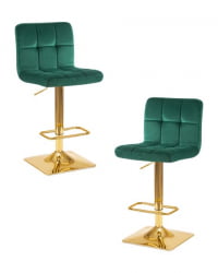 Стул барный ДОБРИН ГОЛДИЕ (зеленый велюр (МДЖ9-88)) 2 шт / DOBRIN GOLDIE (MJ9-88))