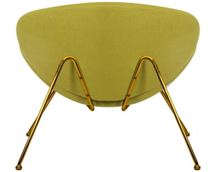 Кресло дизайнерское ДОБРИН ЕМИЛЙ (светло-зеленая ткань АФ3, золотое основание) / DOBRIN EMILY AF3,