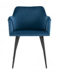 Стул с подлокотниками Джоэл велюр Cиний / Cиний