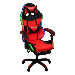 Кресло 908 КИНГКУЕЕН цвет черный/красный с массажем и подсветкой 908-блаcк-ред-масс / KINGQUEEN 908-black-red-mass