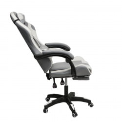 Кресло 1208, замша, цвет серо-белый с массажем, арт 1208-Грей-Вхите / 1208-Grey-White