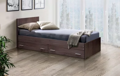 Кровать 80 на 190 с ящиками на уголках №4 ЛДСП 800*1900 Ясень Шимо светлый