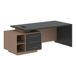 Стол руководителя левый ВЕЛИОН ВCТ 2190 Л Яшма черный Кобра / VELION VCT L