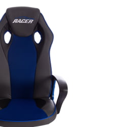 Кресло РАCЕР кож/зам/ткань, металлик/синий, 36/10 / RACER