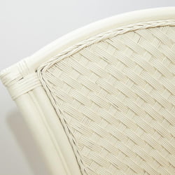 Комплект обеденный АНДРЕА ГРАНД (стол со стеклом+6 кресел+ подушки) ТCХ Вхите (белый), Ткань рубчик, цвет кремовый / ANDREA GRAND TCH White