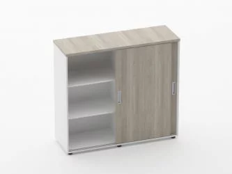 Тумба-купе высокая для рабочего модуля Дека 9.03.125 Дуб Сантана светлый/Белый / Deka