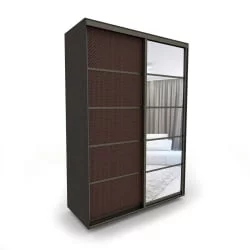 Черный шкаф-купе Акцент-Квадро КВ 1000х600 Венге/Бронза