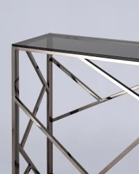 Консоль АРТ ДЕКО 115кс30 Темный хром стекло смоке / 115x30 smoke