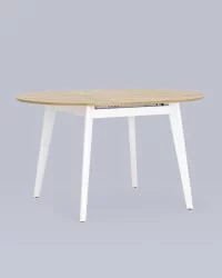 Раздвижной овальный стол Рондо 100-135 Дуб/белый / Rondo