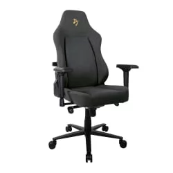 Геймерское кресло Ароззи Примо Вовен Фабриc Блаcк Голд лого / Arozzi Primo Woven Fabric Black Gold logo