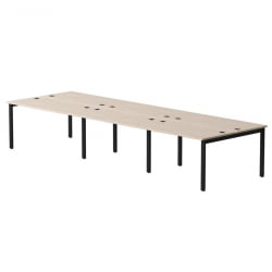 Бенч-система на 6 мест на металлокаркасе, опоры 90 гр Еверпроф ЕВО 254С218 Дуб Соната Черный / Everprof EVO 254S218