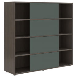 Стеллаж со слайд-дверьми ВЕЛИОН ВМCС 1615 Нефрит Дуб Сильвер / VELION VMCS