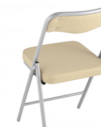Складной стул Джонни силвер экокожа Кремовый / silver