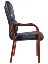 Стул руководителя Еверпроф Пресидент Воод CФ Экокожа Черный / Everprof President Wood CF