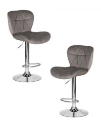 Стул барный ДОБРИН БАРНИ (серый велюр (МДЖ9-75)) 2 шт / DOBRIN BARNY (MJ9-75))