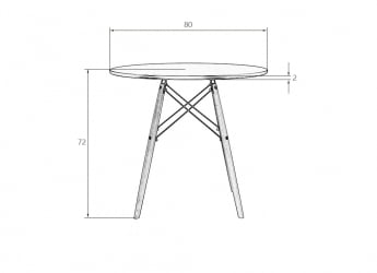 Обеденный стол ДОБРИН CХЕЛСЕА 80 БЛАCК (столешница черная, основание черное) / DOBRIN CHELSEA BLACK