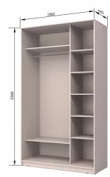 Шкаф-купе Хит-23-14-77 Орхидея Ясень шимо темный