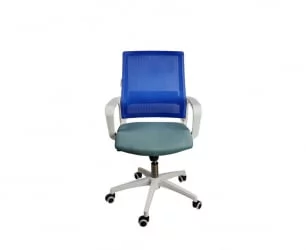 Кресло офисное Бит ЛБ белый пластик Синий / LB