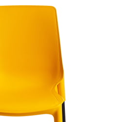 Стул ГЕНИУС (мод 75) металл/пластик, 46кс56кс84cм, желтый/черные ножки / GENIUS (mod 46x56x84cм,