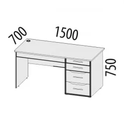 Стол компьютерный с надстройкой Мегаполис 55.24 55.25 Сосна Астрид