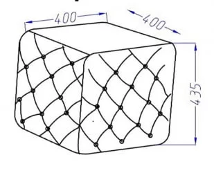 Пуф Лючия 202 квадратный Темно-коричневый