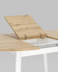 Раздвижной овальный стол Рондо 100-135 Дуб/белый / Rondo