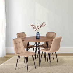 Стул CХИЛЛЙ (мод. ДЖСC-220) Велюр/металл , 44,5х52,5х88 см, Беиге (бежевый) ХЛР8 / черный / CHILLY (mod. JSC-220) Beige HLR8