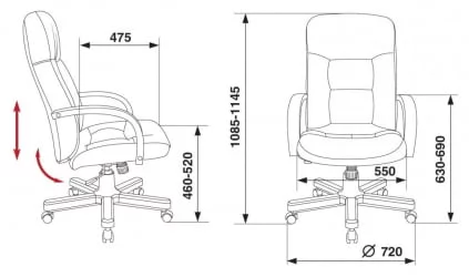 Кресло руководителя Бюрократ Т-9908/ВАЛНУТ Черный / T-9908/WALNUT
