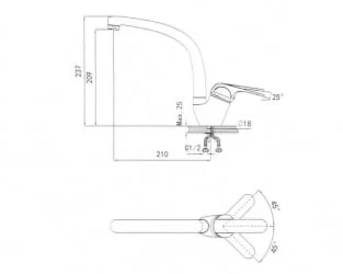 Смеситель ГРАНУЛА 2024 Графит / GRANULA