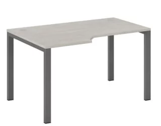 Стол эргономичный левый на металлоопорах Нев Лине НЛН36322424 Дуб шамони светлый / New Line NLN36322424