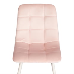 Металлический стул CХИЛЛЙ (мод. 7094-1) вельвет/металл, 44,5х52,5х86 см, пинк (розовый) ХЛР39 / белый / CHILLY (mod. pink HLR39
