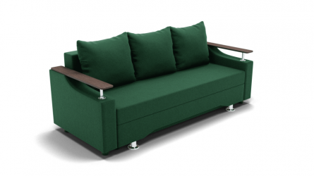 Зеленый диван Манго (ЗР) Цвет фасада: Зеленый; Тип: Прямой; Материал фасада: Металл/Велюр