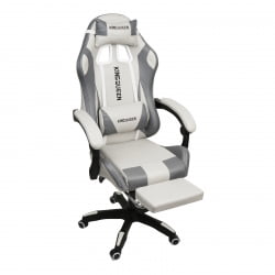 Кресло 1208, замша, цвет бело-серый с массажем, арт 1208-Вхите-Грей / 1208-White-Grey