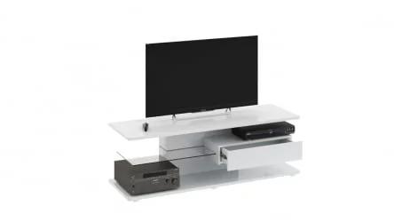 ТВ тумба тип 1 Диамонд Белый глянец / Diamond