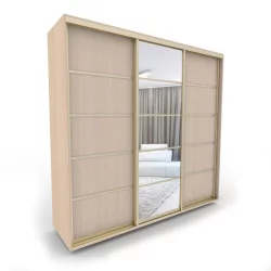 Шкаф-купе 3-х дверный Акцент-Квадро Д 1800х600 Дуб Молочный/золото