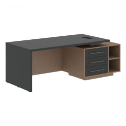 Стол руководителя правый ВЕЛИОН ВCТ 2190 Р Яшма черный Кобра / VELION VCT R