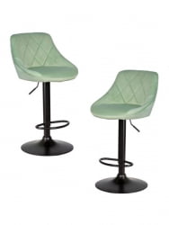 Стул барный ДОБРИН ЛОГАН БЛАCК (мятный велюр (МДЖ9-87)) 2 шт / DOBRIN LOGAN BLACK (MJ9-87))