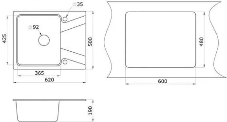 Мойка ГРАНУЛА 6201 Базальт / GRANULA